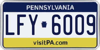 PA license plate LFY6009