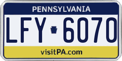 PA license plate LFY6070