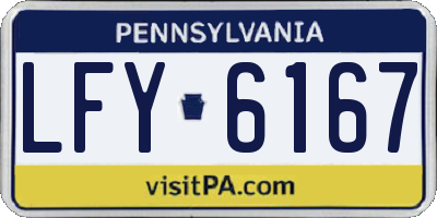 PA license plate LFY6167
