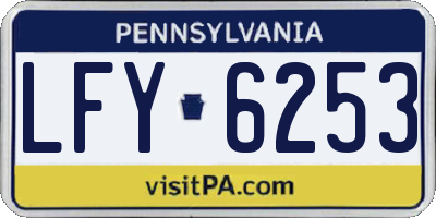 PA license plate LFY6253