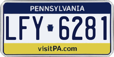 PA license plate LFY6281