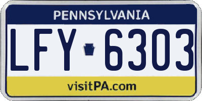 PA license plate LFY6303