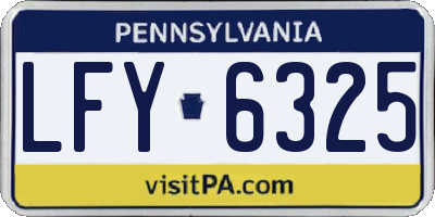 PA license plate LFY6325