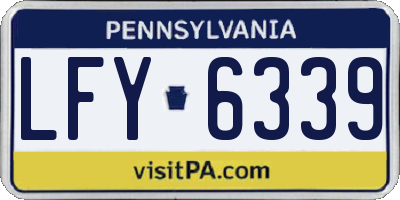 PA license plate LFY6339