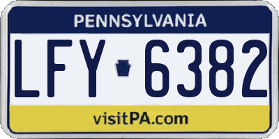 PA license plate LFY6382