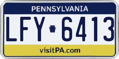 PA license plate LFY6413