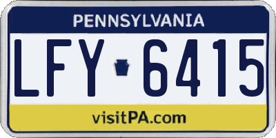 PA license plate LFY6415