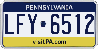 PA license plate LFY6512