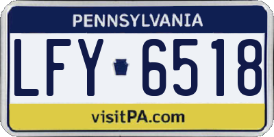 PA license plate LFY6518