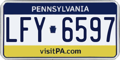 PA license plate LFY6597