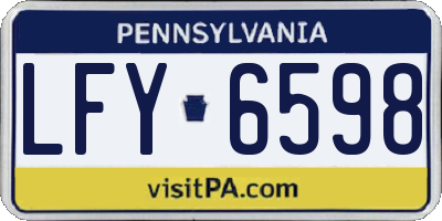 PA license plate LFY6598