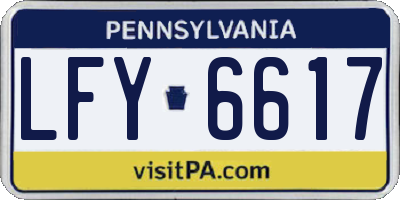 PA license plate LFY6617