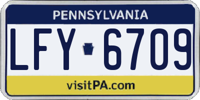 PA license plate LFY6709