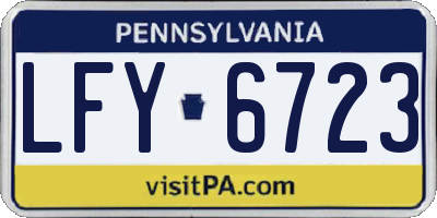 PA license plate LFY6723