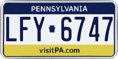 PA license plate LFY6747