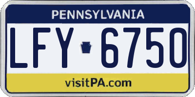 PA license plate LFY6750