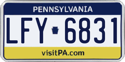 PA license plate LFY6831