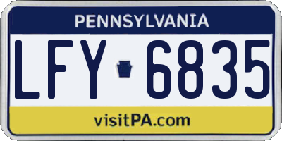 PA license plate LFY6835