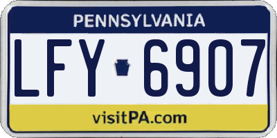 PA license plate LFY6907