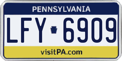 PA license plate LFY6909