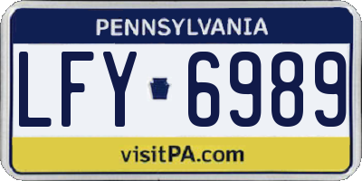 PA license plate LFY6989