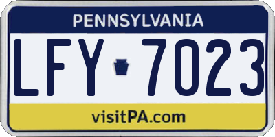 PA license plate LFY7023