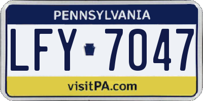 PA license plate LFY7047