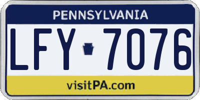 PA license plate LFY7076