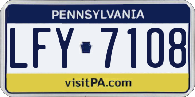 PA license plate LFY7108