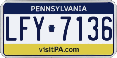 PA license plate LFY7136