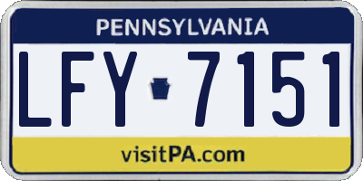 PA license plate LFY7151