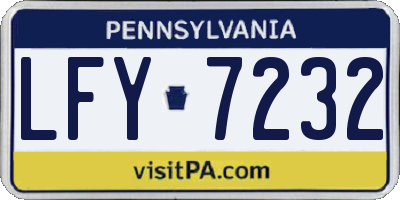 PA license plate LFY7232