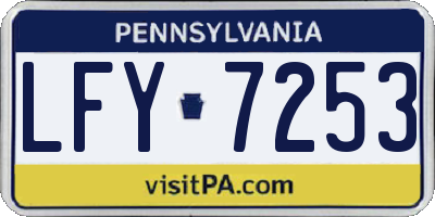 PA license plate LFY7253