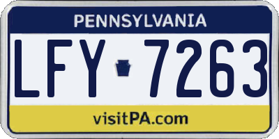PA license plate LFY7263