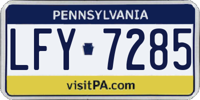 PA license plate LFY7285