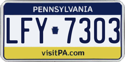 PA license plate LFY7303