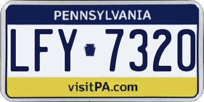 PA license plate LFY7320