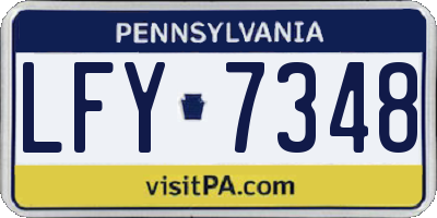 PA license plate LFY7348