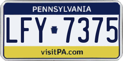 PA license plate LFY7375