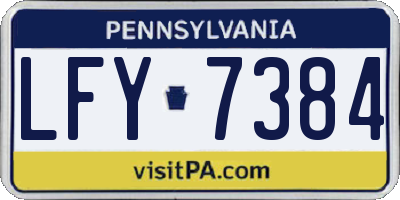 PA license plate LFY7384