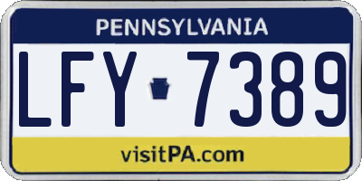 PA license plate LFY7389