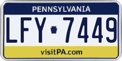 PA license plate LFY7449