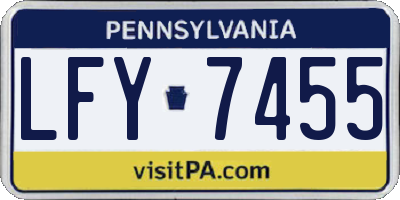 PA license plate LFY7455