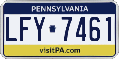PA license plate LFY7461