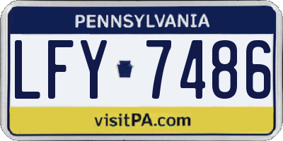 PA license plate LFY7486