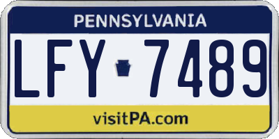 PA license plate LFY7489