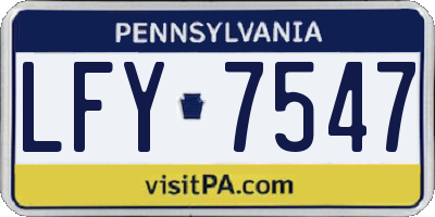 PA license plate LFY7547