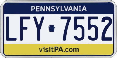 PA license plate LFY7552