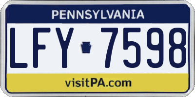PA license plate LFY7598