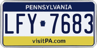 PA license plate LFY7683